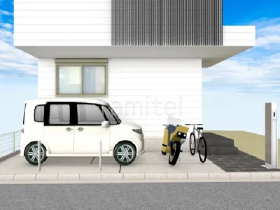 土間コンクリートの新築ベーシック オープン外構