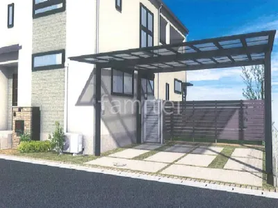 カーポートと目隠しフェンスで車庫まわりリフォーム