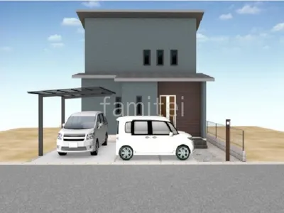 タイルデッキと人工芝が調和した新築ベーシック オープン外構