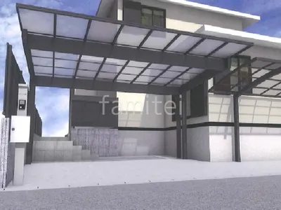 後方支持カーポートの車庫まわりリフォーム