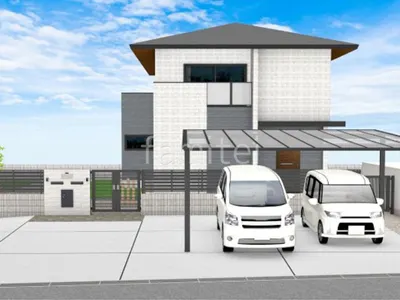 新築シンプル セミクローズ外構