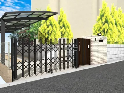 門扉と伸縮ゲートの門まわりリフォーム