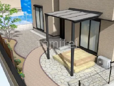 タイルデッキとテラス屋根でお庭のリフォーム