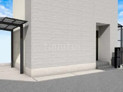 宅配ボックス門柱の新築ベーシック オープン外構