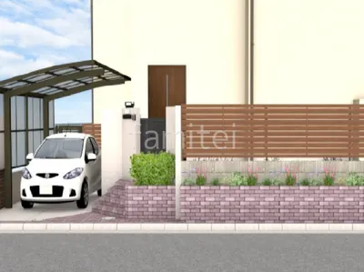 リフォームシンプル セミクローズ外構