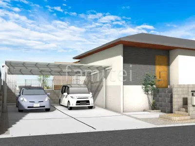 お庭の目隠しがおしゃれなリフォームシンプル オープン外構