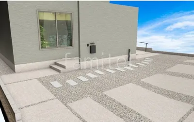 アプローチ　平板敷き