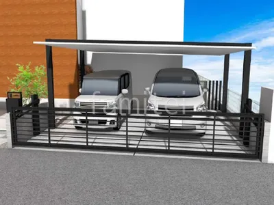 カーポート 跳ね上げ門扉