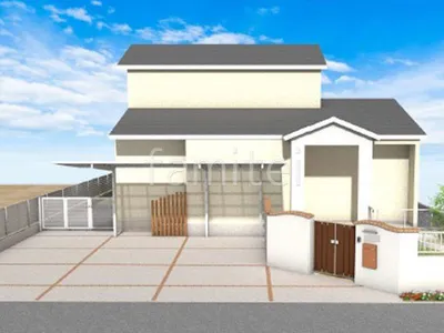 白い塗り壁が美しい新築ナチュラル セミクローズ外構