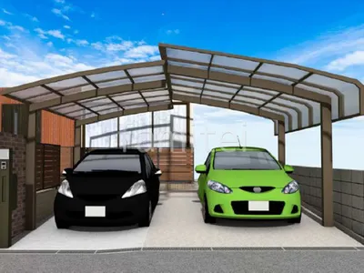 階段を作って出入りしやすく！駐車場リフォーム