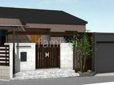 白と黒を基調にしたモダンな新築ハイクラス クローズ外構