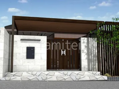 門柱 ポーチ屋根