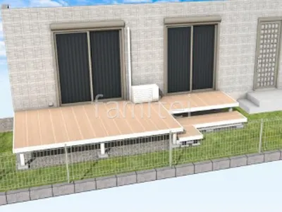 ウッドデッキと人工芝でお庭のリフォーム