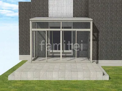 サンルームとタイルデッキでお庭のリフォーム