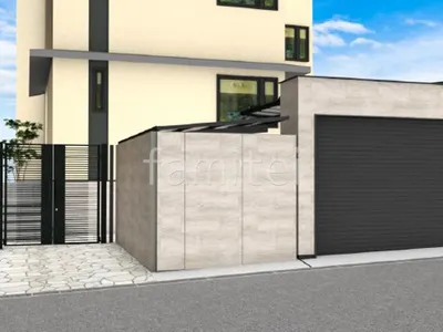 エバーアートボード仕上げが素敵な新築ハイクラス クローズ外構