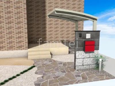 花壇撤去とサイクルポートで駐輪場リフォーム