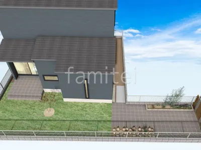 人工芝とタイルのお庭・アプローチリフォーム