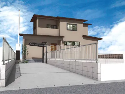 旗竿地でオーソドックスな新築ベーシック オープン外構