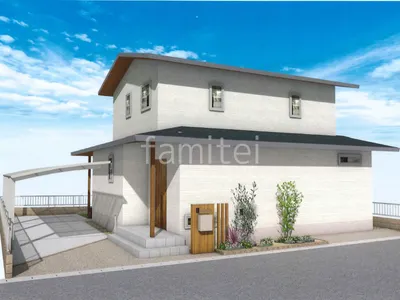 洗い出しアプローチが安心感ある新築ベーシック オープン外構