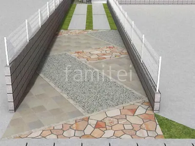 乱形石・平板・洗い出しで華やかなアプローチリフォーム