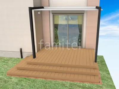 ウッドデッキと独立式テラス屋根のお庭リフォーム