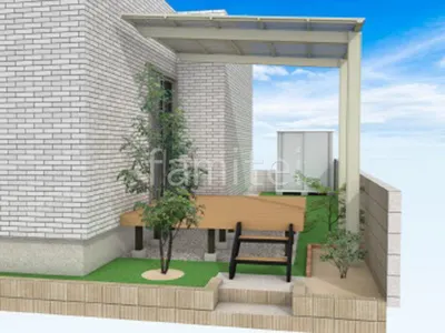 屋根、ウッドデッキ、人工芝のお庭リフォーム