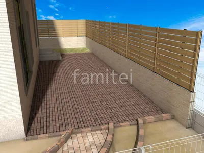 目隠しフェンスと壁タイル張りでお庭リフォーム