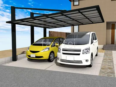 車を止めやすいカーポートと目隠しフェンス工事