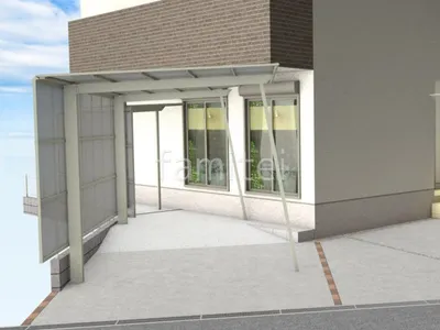 カーポートと独立式テラス屋根のバイク置場リフォーム