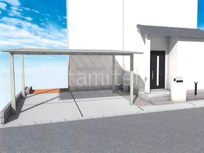 清潔感ある門柱のリフォーム外構