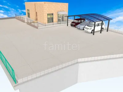 土間コンクリートの広々駐車場リフォーム