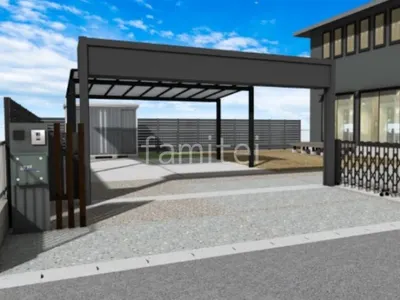 ガレージシャッターと目隠しフェンスでクローズにした門まわりリフォーム