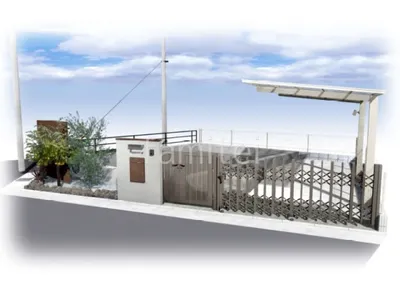 自然の豊かさを感じながらプライバシーも守れる新築シンプル セミクローズ外構