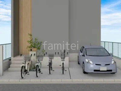 ロックガーデンと機能門柱の新築ベーシック オープン外構