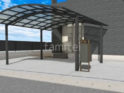 カーポート 宅配ボックス門柱