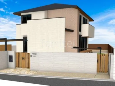 タイル門塀　門扉