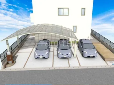 レンガ目地と花壇で新築ナチュラル オープン外構