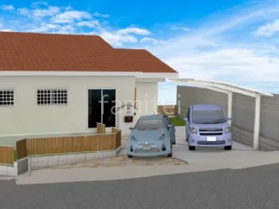 曲線のレンガ目地がおしゃれな新築ナチュラル セミクローズ外構