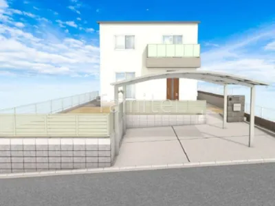 カーポートと目隠しフェンスで新築ベーシック クローズ外構