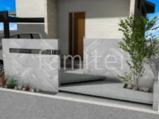 タイル門柱　ロックガーデン