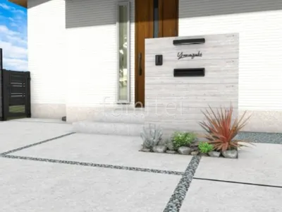 タイル門柱 ロックガーデン