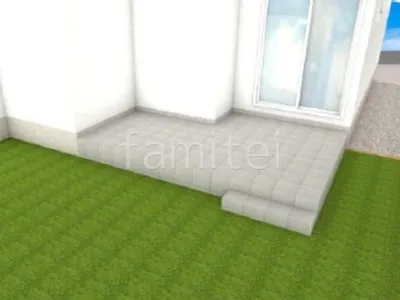 お庭　タイルデッキ