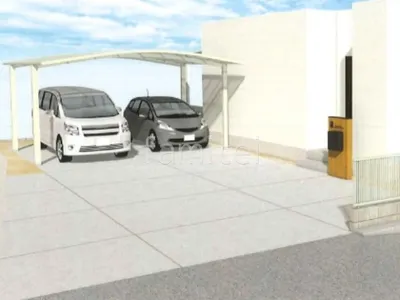 木目の門柱とフェンスで温かみのある新築ベーシック セミクローズ外構