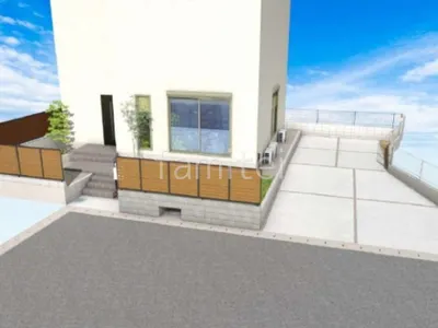 木目フェンスで温かみのある新築ベーシック セミクローズ外構