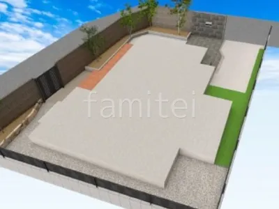 タイルの門柱とアプローチでモダンな外構リフォーム