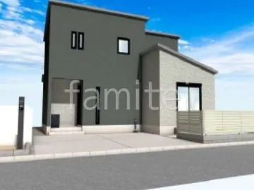 目隠しフェンスと機能門柱でシンプルな新築ベーシック セミクローズ外構