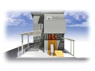 カーポートとサイクルポートで統一感のある新築ナチュラル オープン外構