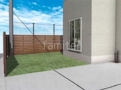 お庭　人工芝　目隠しフェンス