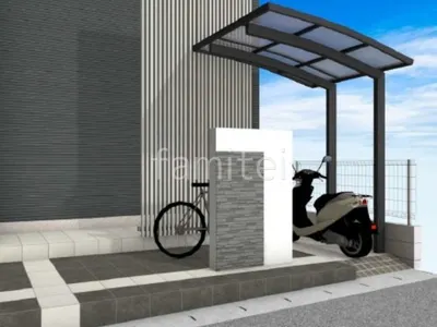 土間コンクリートとサイクルポートで便利なバイク置き場にした車庫まわりリフォーム