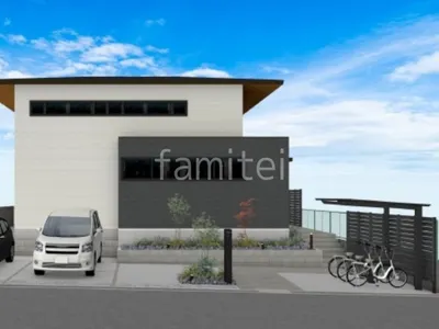 ロックガーデンとタイルデッキが美しい新築ハイクラス オープン外構